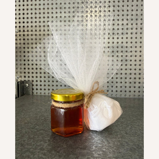 Timjamihunajalla käsintehdyt hää- ja kastelahjat, joissa on 5 Xatzigiannakis-karkkia