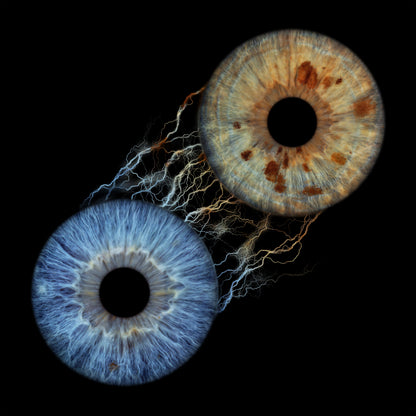 Double Iris Photography Metal Poster Voltage